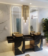 Marble guest sinks and reception for communication