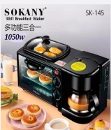 محضر الإفطار متعدد الوظائف SOKANY 3 IN 1 BREAFAST MAKER (فرن + مقلاة + وعاء لتسخين المشروبات)