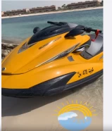 Renting a Yamaha supercharged jet ski, excellent yellow color, with a live jet, delivery to all areas and chalets, hours and daily