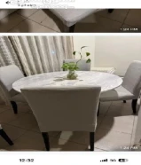 كراسي ايكيا نطيفة جدا 8 كراسي بدون الطاولة