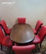 Six Seater Dining Table With Chair Included طوله طعم مع كرسي