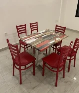 سفره مع 6 كرسي استعمال خفيف جداً