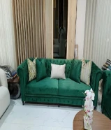 WDطقم جديد كامل 1كنبه 4 اشخاص 1كنبه 3 اشخاص 2 كرسي مفرد خام مخمل مضاد السوائل