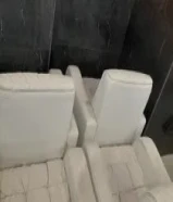 single seater white leather sofas