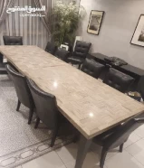 Elegant dinning table and chairs and cabinet