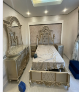 Al-Othman bedrooms, in excellent condition, large bed, dresser, hangers, and nightstands